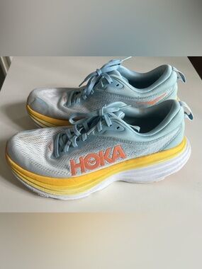 Hoka Light Blue Bondi 8 Running Shoes Women’s Size 10